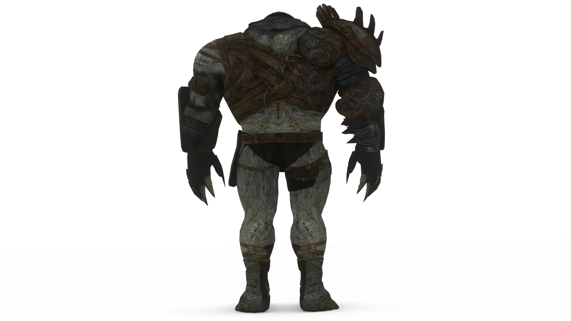Titan Brute Armored Monster Game-Ready Boss Character Low-poly 3D model_4