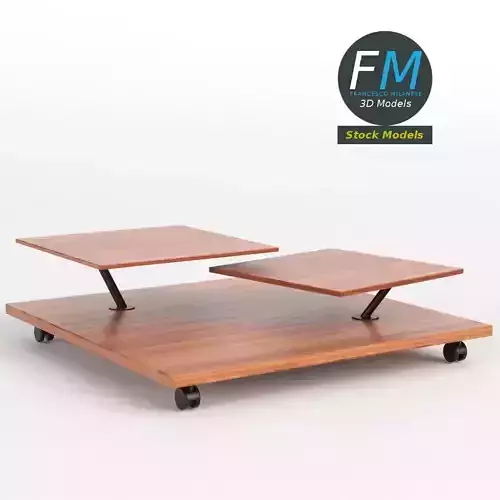 Wheeled low side table