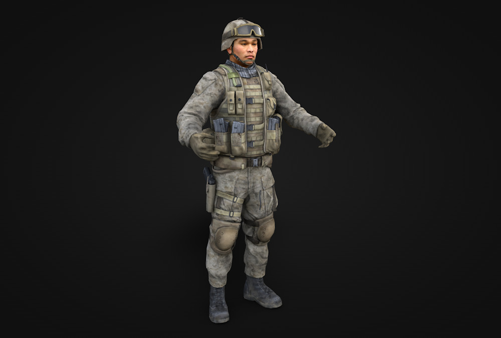 Modern soldiers 3D model_1