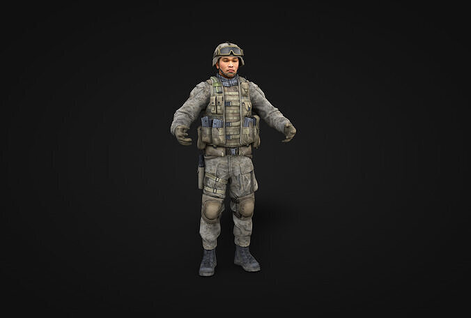 Modern soldiers 3D model