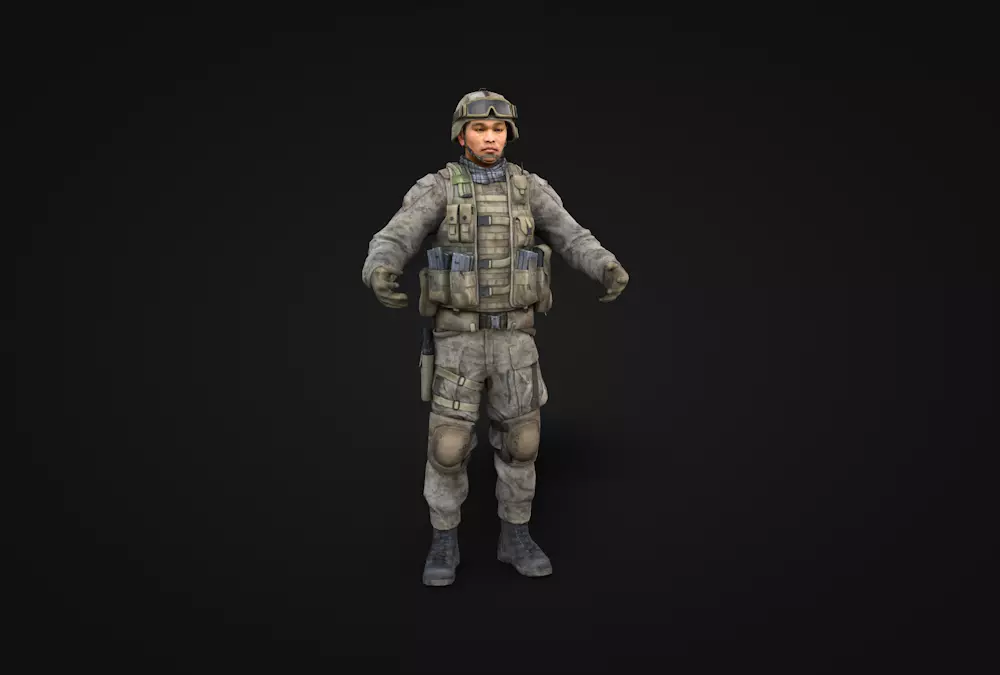Modern soldiers 3D model_0