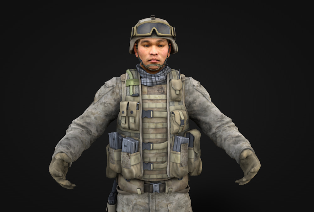 Modern soldiers 3D model_2