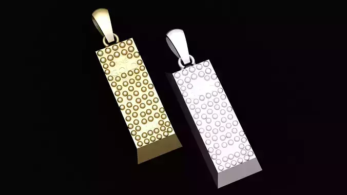 gold bar pendant 3D print model