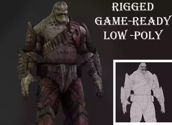 Armored Hellshard Golem Armored Monster 3D Character