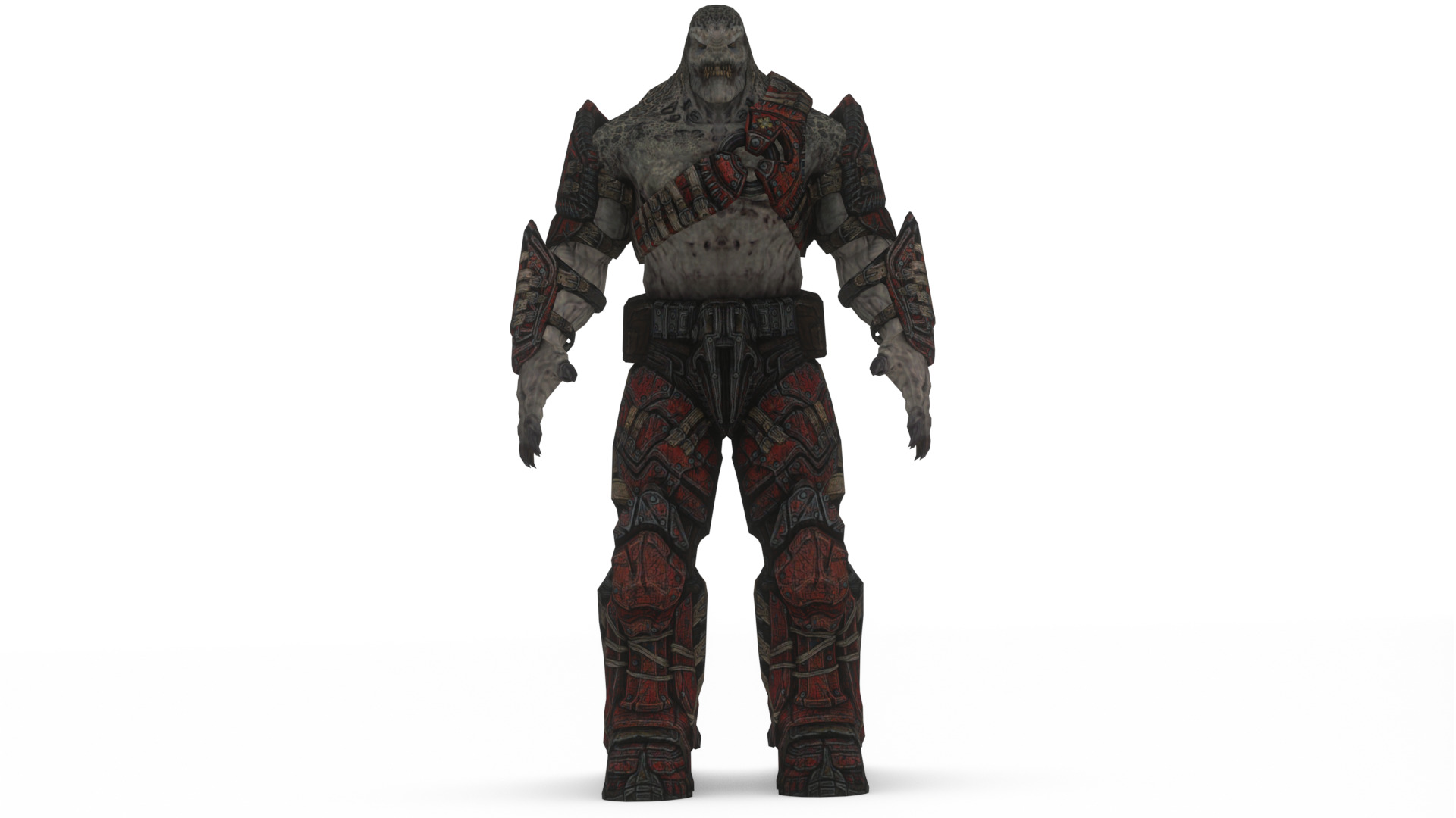 Armored Hellshard Golem Armored Monster 3D Character Low-poly 3D model_4