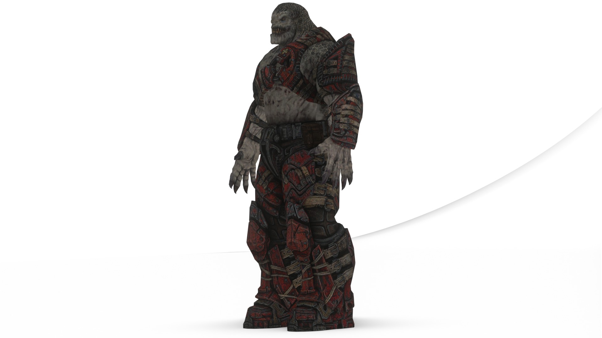 Armored Hellshard Golem Armored Monster 3D Character Low-poly 3D model_1