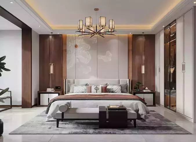  Chinese Bedroom interior 118