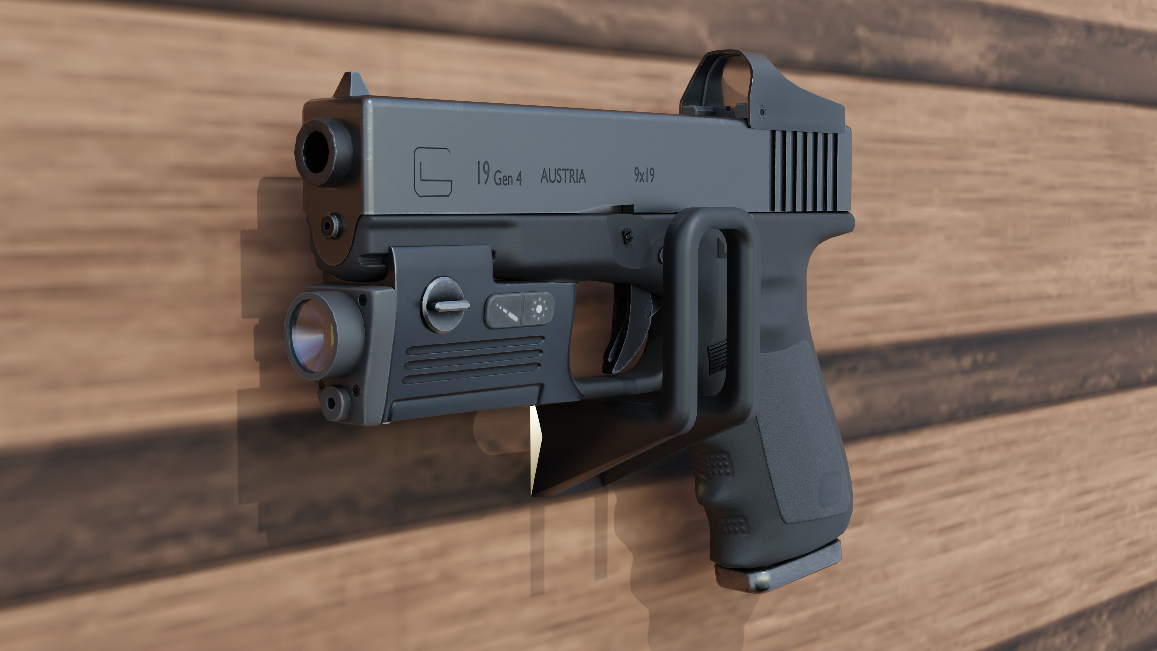 glock 19 gun Low-poly 3D model_5