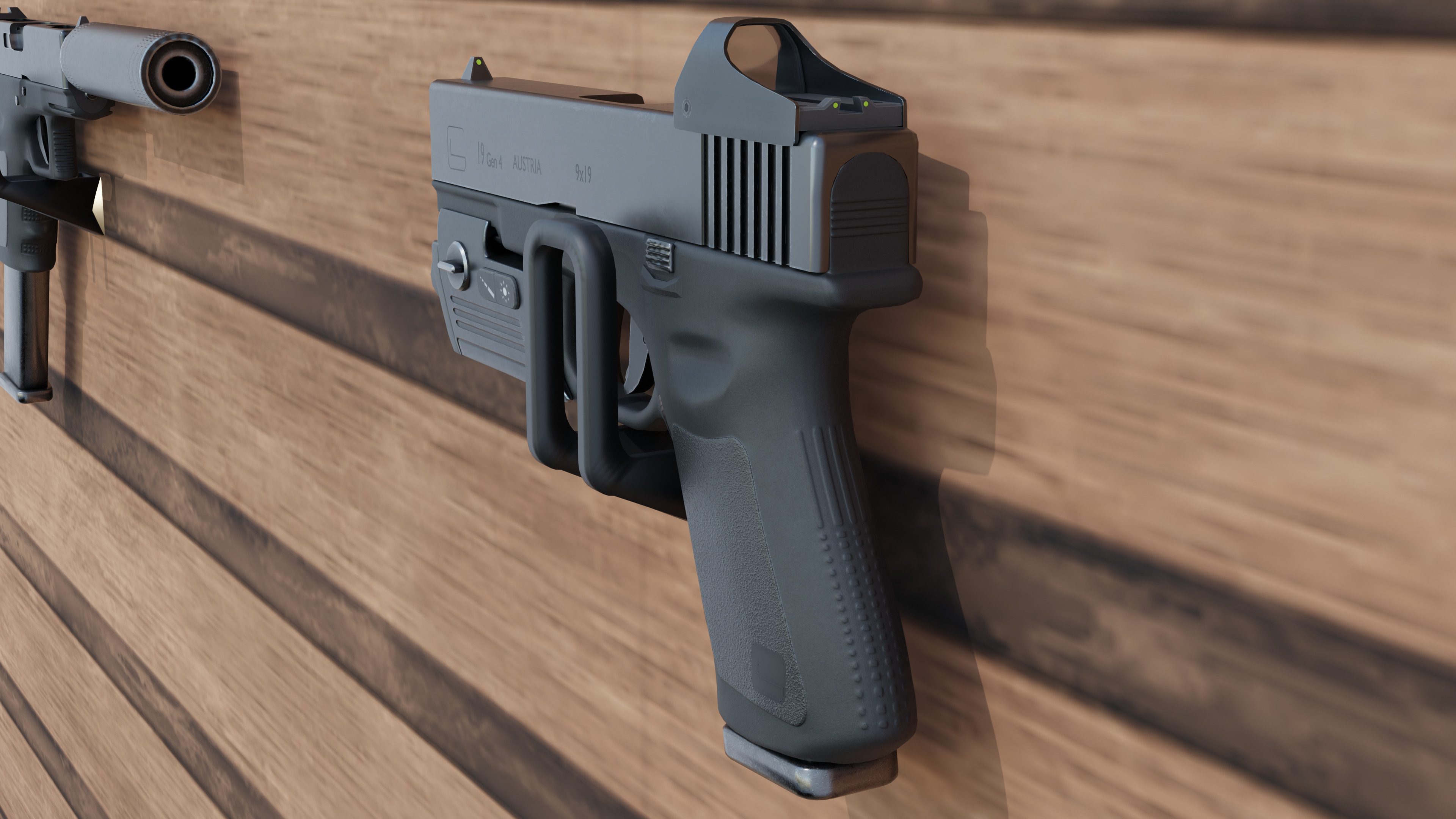 glock 19 gun Low-poly 3D model_6