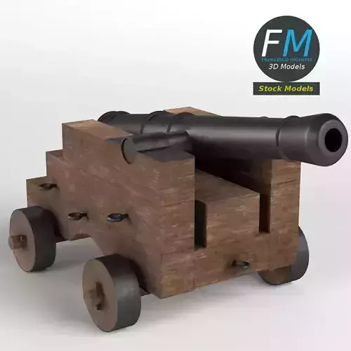 Naval Cannon 3D model