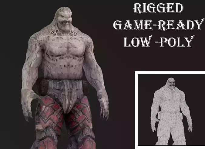 Hellshard Golem Monster 3D Character