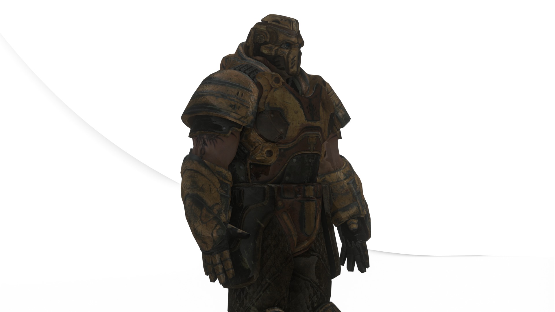 Iron Guard Futuristic Armored Soldier 3D Model Rigged Game-Ready Low-poly 3D model_1