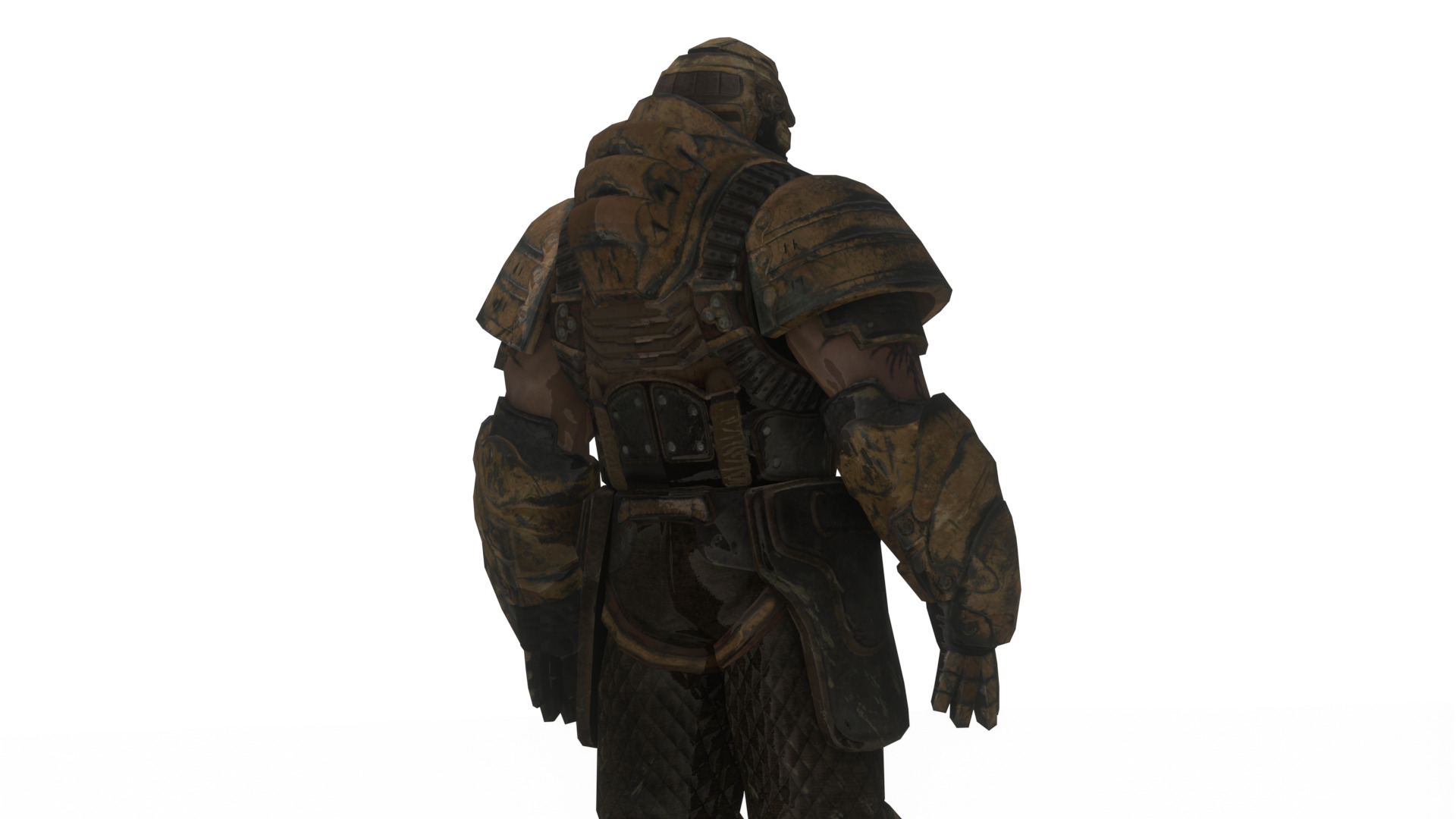 Iron Guard Futuristic Armored Soldier 3D Model Rigged Game-Ready Low-poly 3D model_4