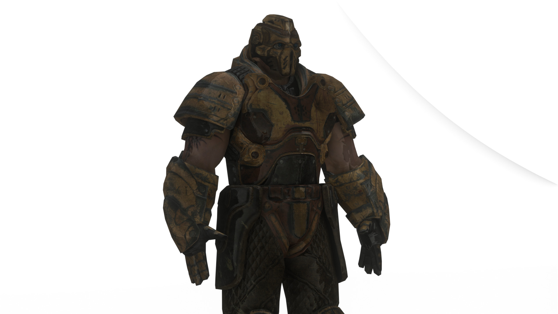 Iron Guard Futuristic Armored Soldier 3D Model Rigged Game-Ready Low-poly 3D model_11