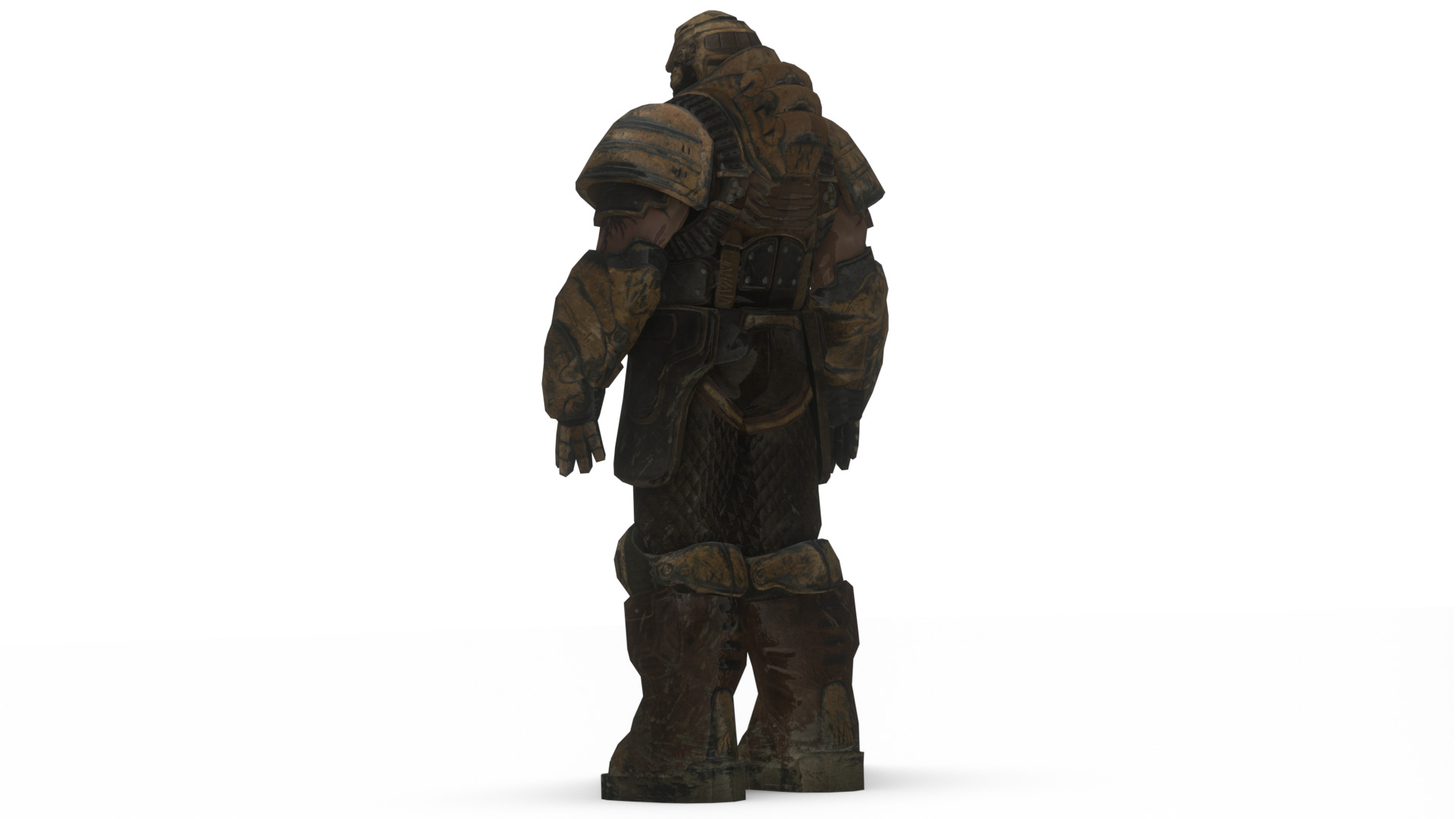 Iron Guard Futuristic Armored Soldier 3D Model Rigged Game-Ready Low-poly 3D model_7
