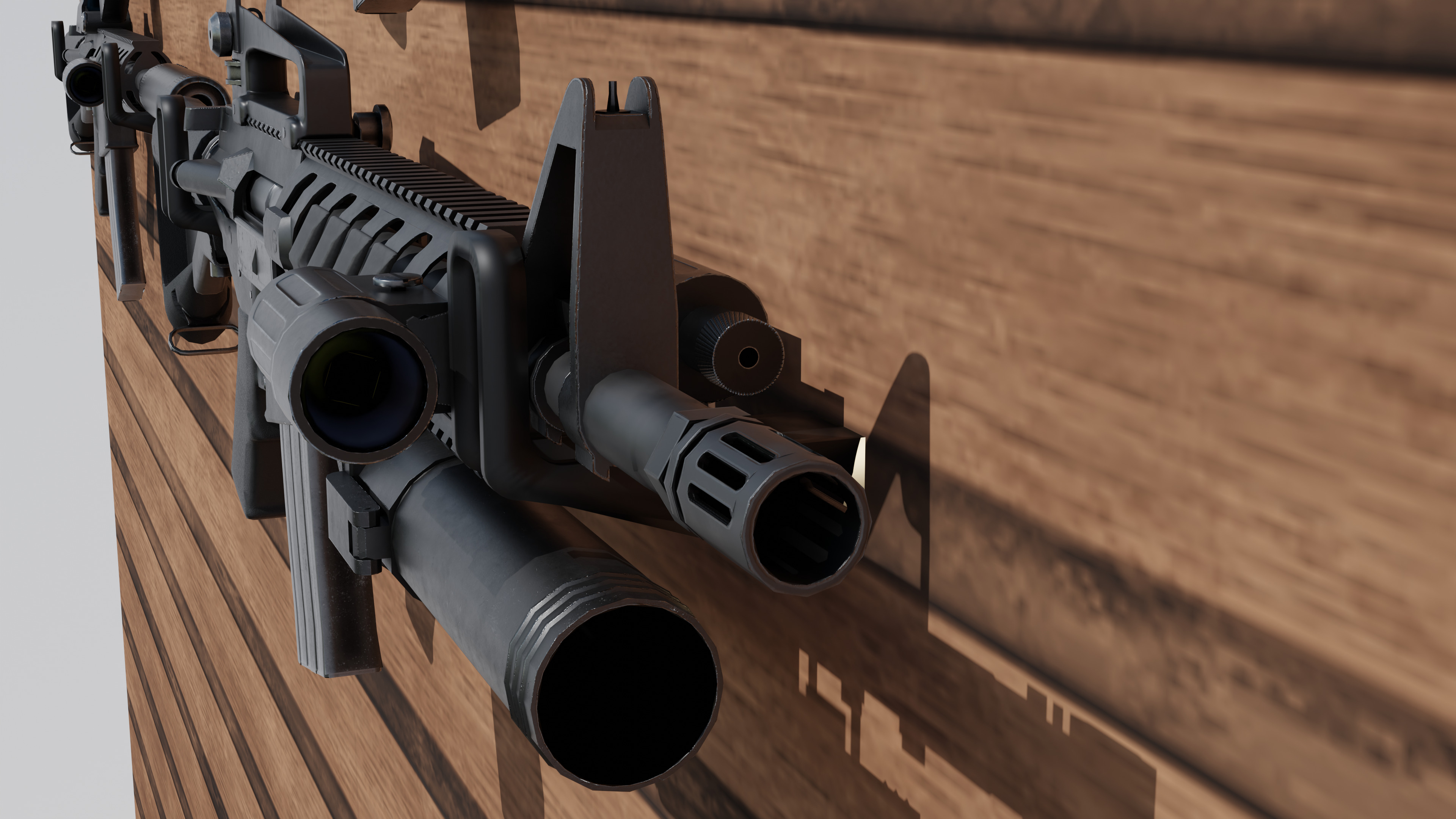 m4a1 carabine rifle Low-poly 3D model_5