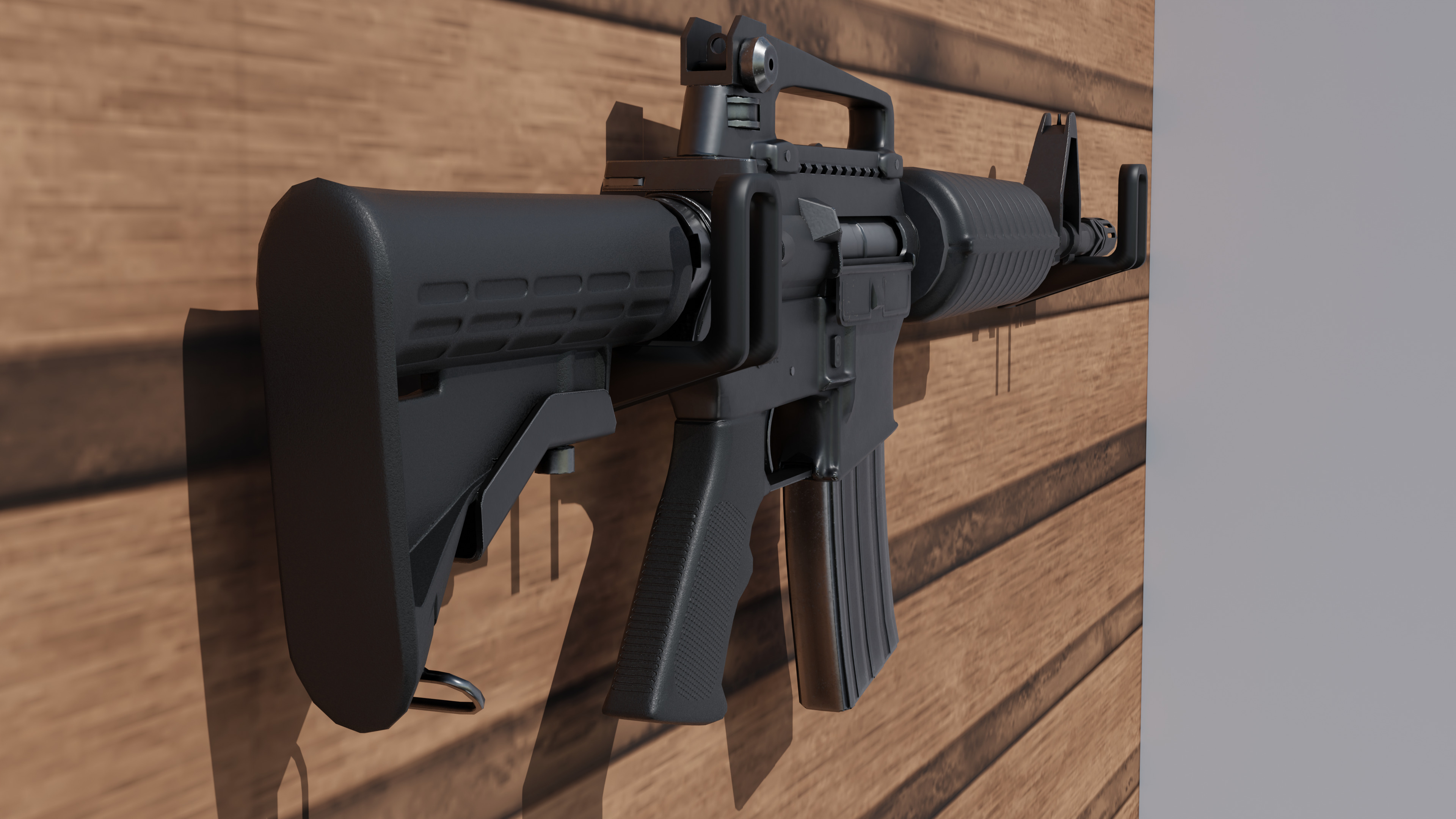 m4a1 carabine rifle Low-poly 3D model_2
