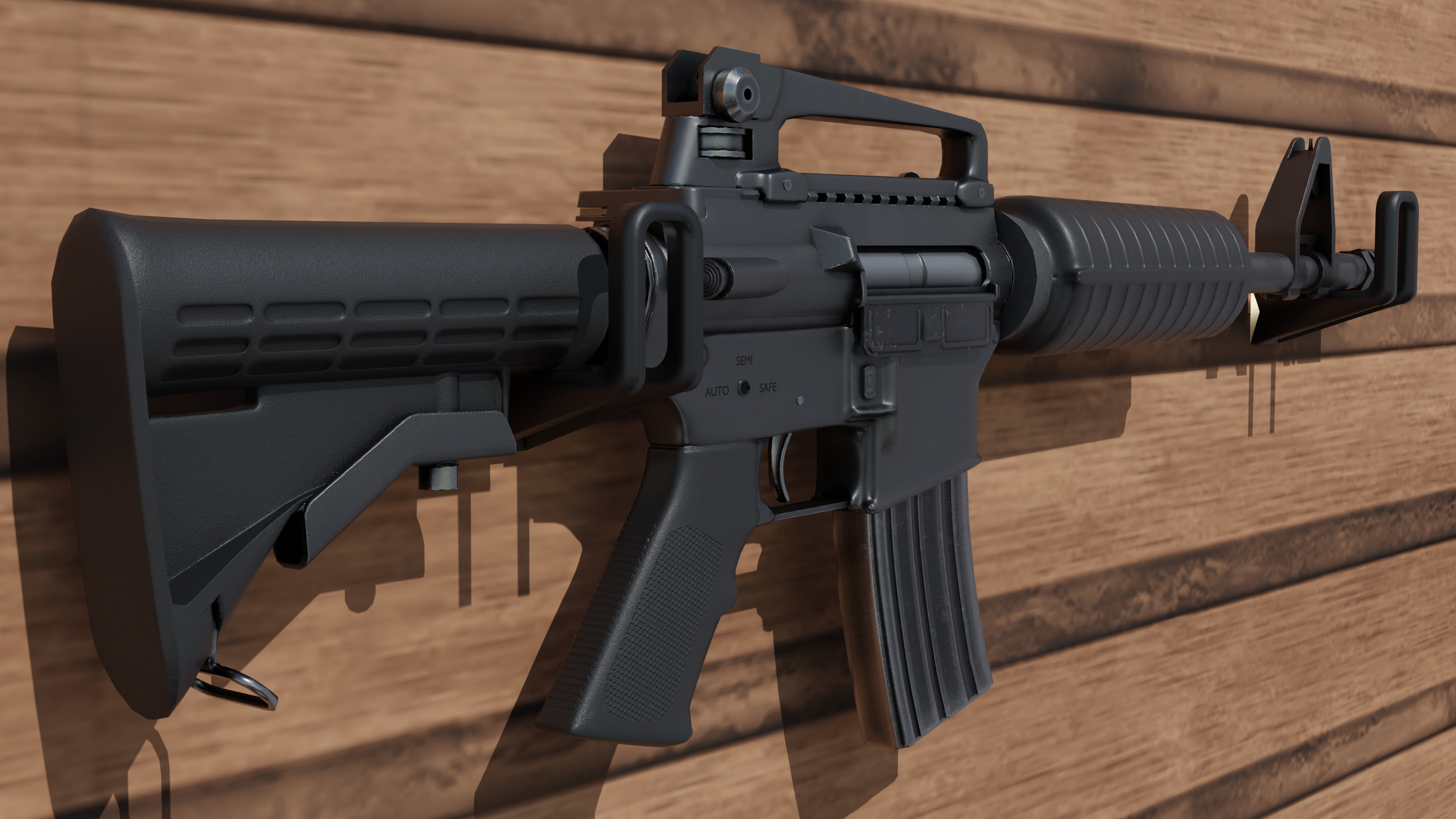 m4a1 carabine rifle Low-poly 3D model_3