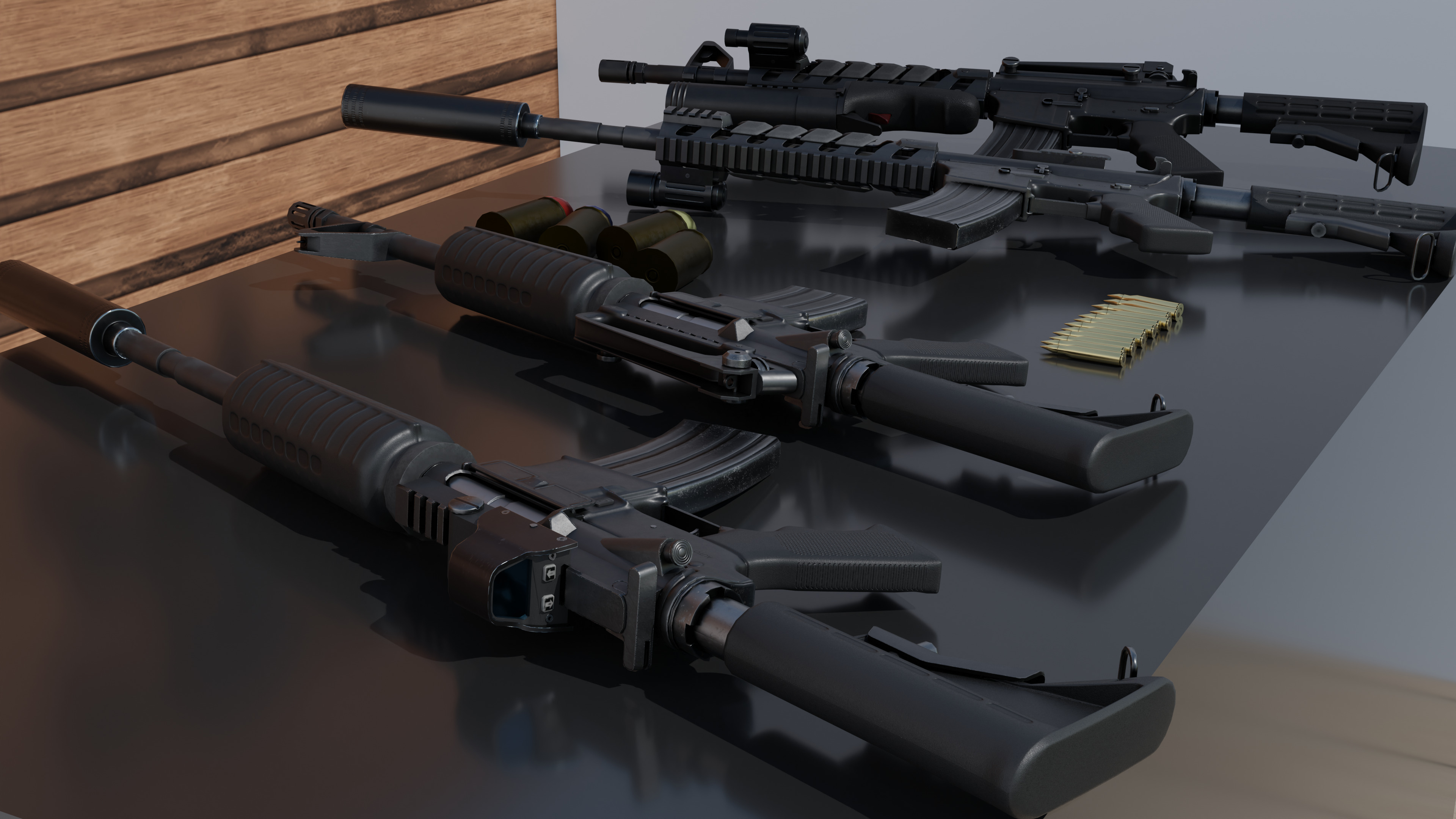 m4a1 carabine rifle Low-poly 3D model_9