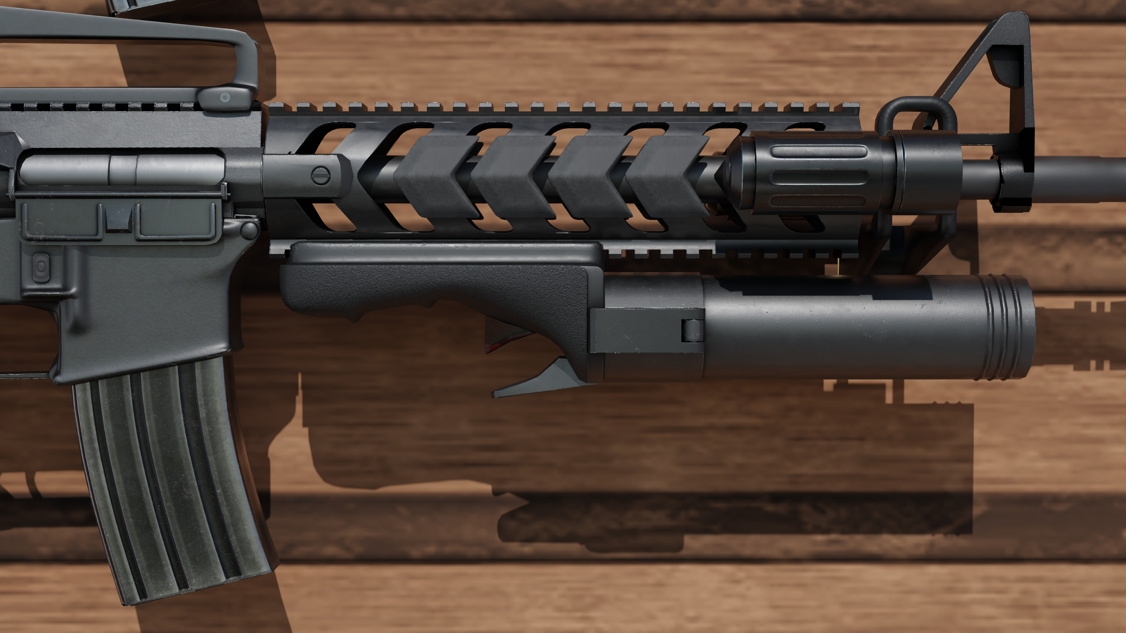 m4a1 carabine rifle Low-poly 3D model_4