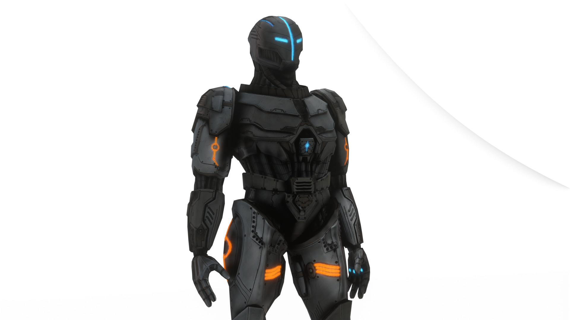 Sentinel Drone Unit Animated Sci-Fi Robot Low-poly 3D model_11