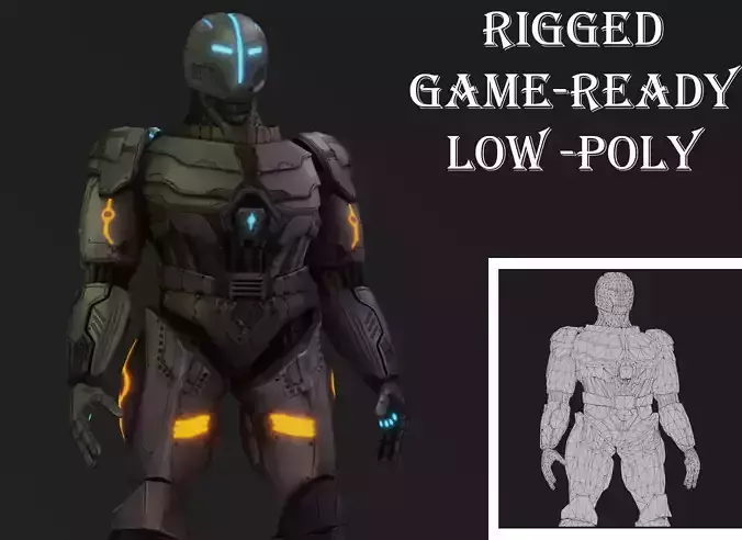 Sentinel Drone Unit Animated Sci-Fi Robot Low-poly 3D model