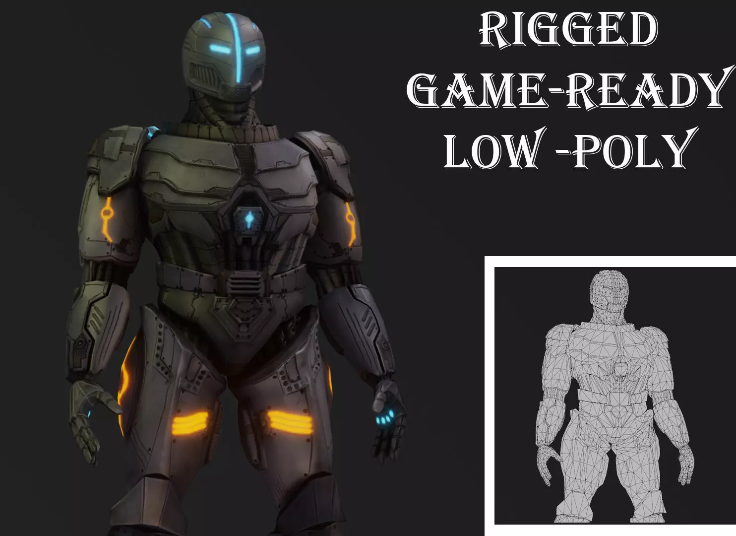 Sentinel Drone Unit Animated Sci-Fi Robot Low-poly 3D model_0