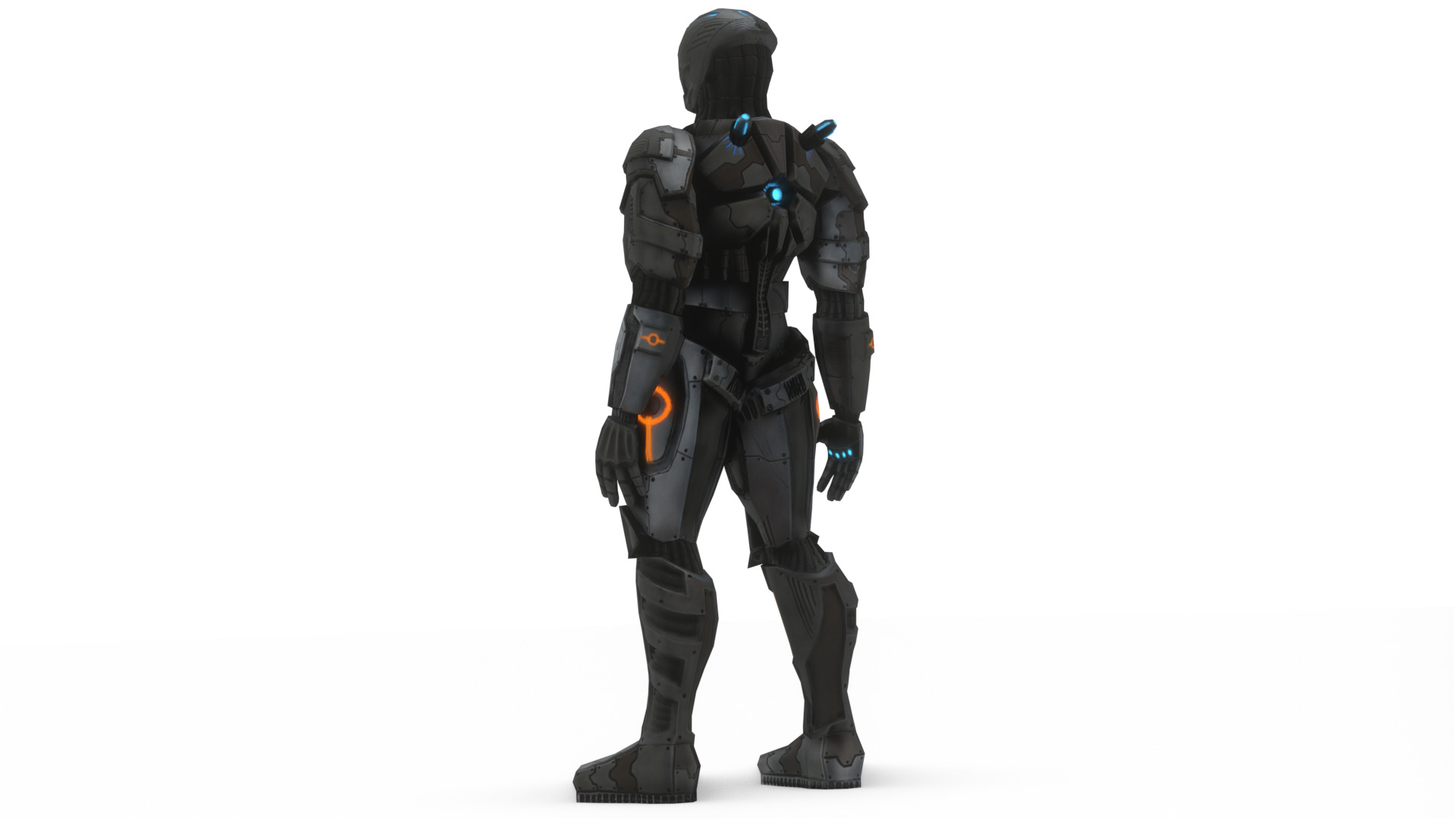Sentinel Drone Unit Animated Sci-Fi Robot Low-poly 3D model_7