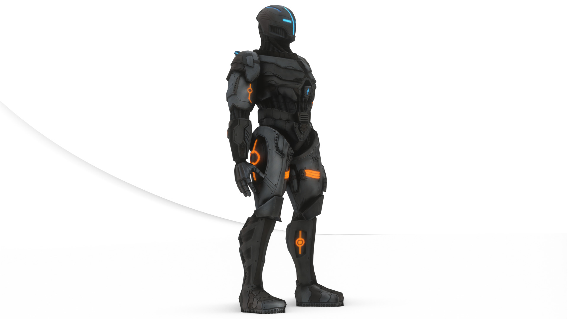 Sentinel Drone Unit Animated Sci-Fi Robot Low-poly 3D model_10