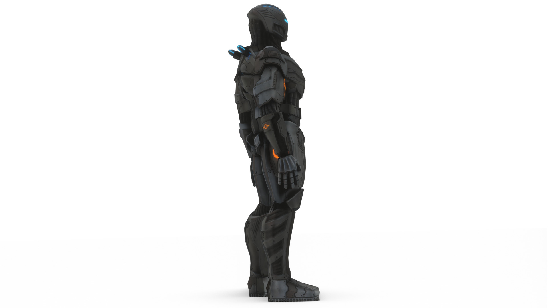 Sentinel Drone Unit Animated Sci-Fi Robot Low-poly 3D model_9