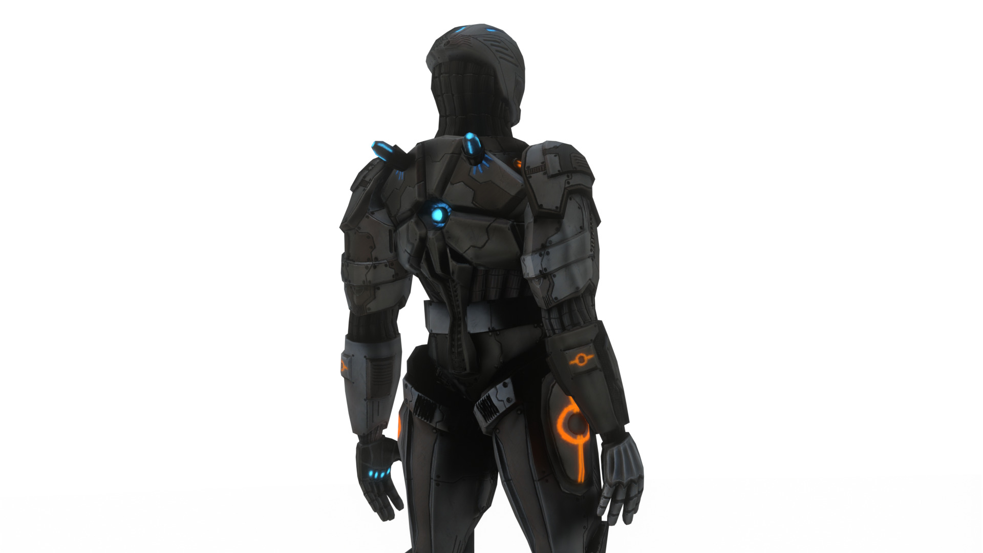 Sentinel Drone Unit Animated Sci-Fi Robot Low-poly 3D model_4