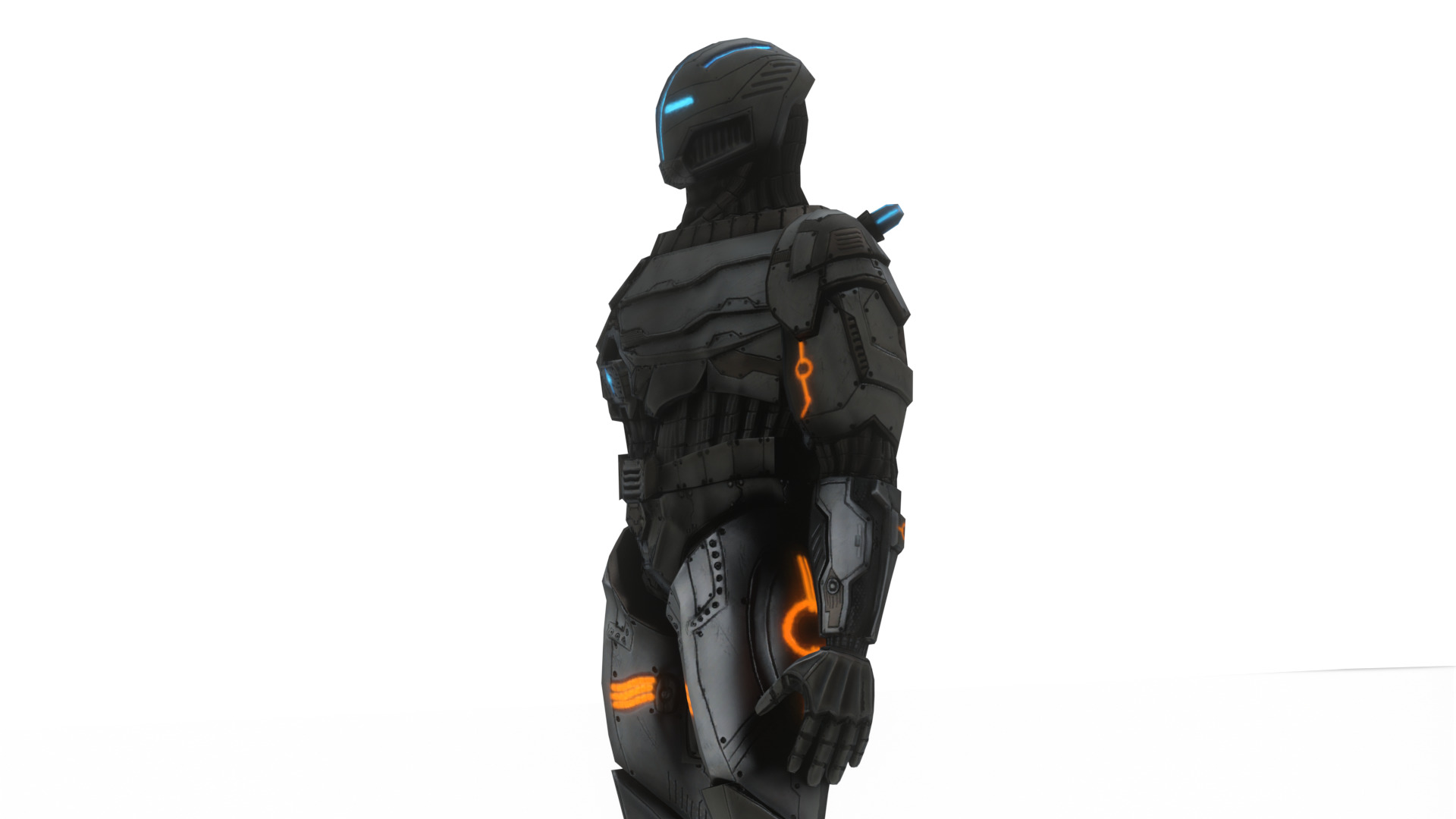 Sentinel Drone Unit Animated Sci-Fi Robot Low-poly 3D model_12