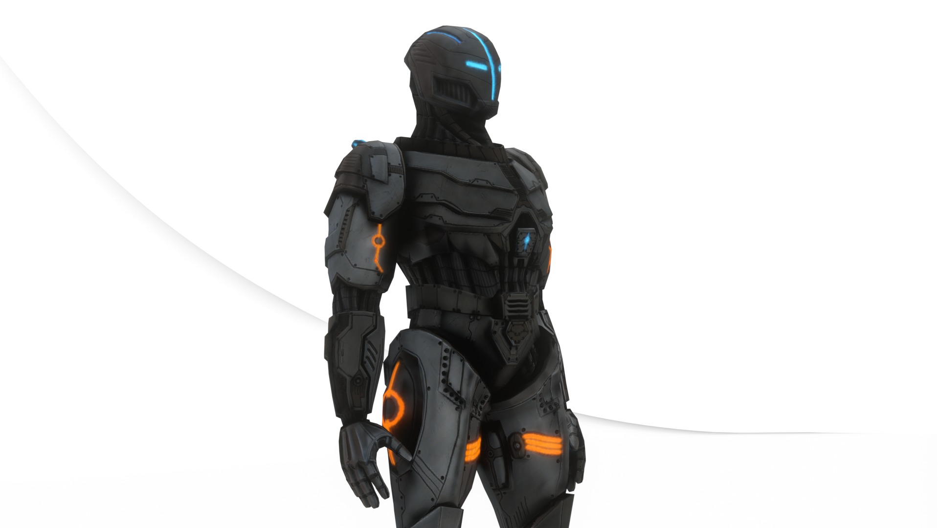 Sentinel Drone Unit Animated Sci-Fi Robot Low-poly 3D model_1