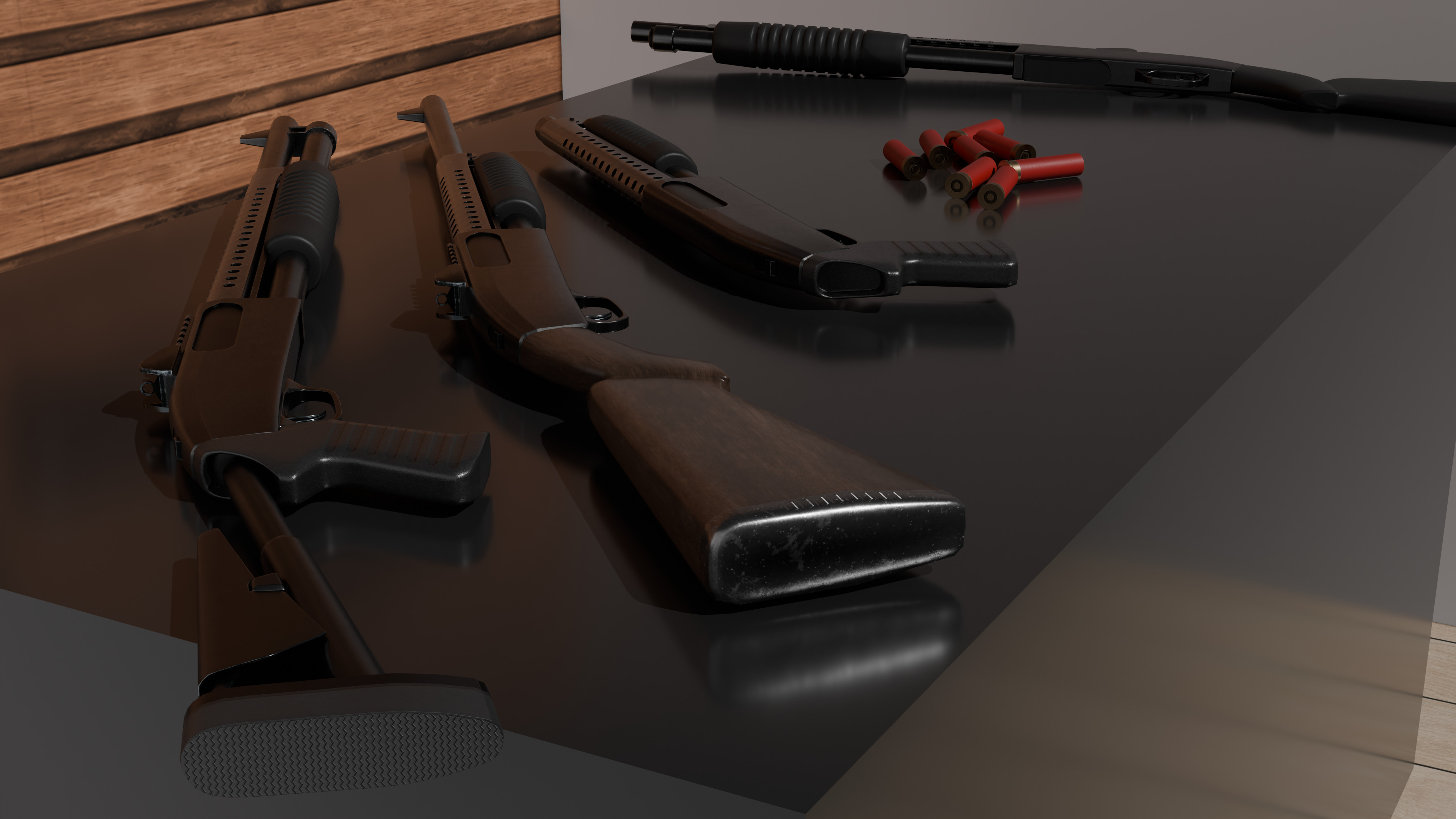 Shotgun pack Low-poly 3D model_4