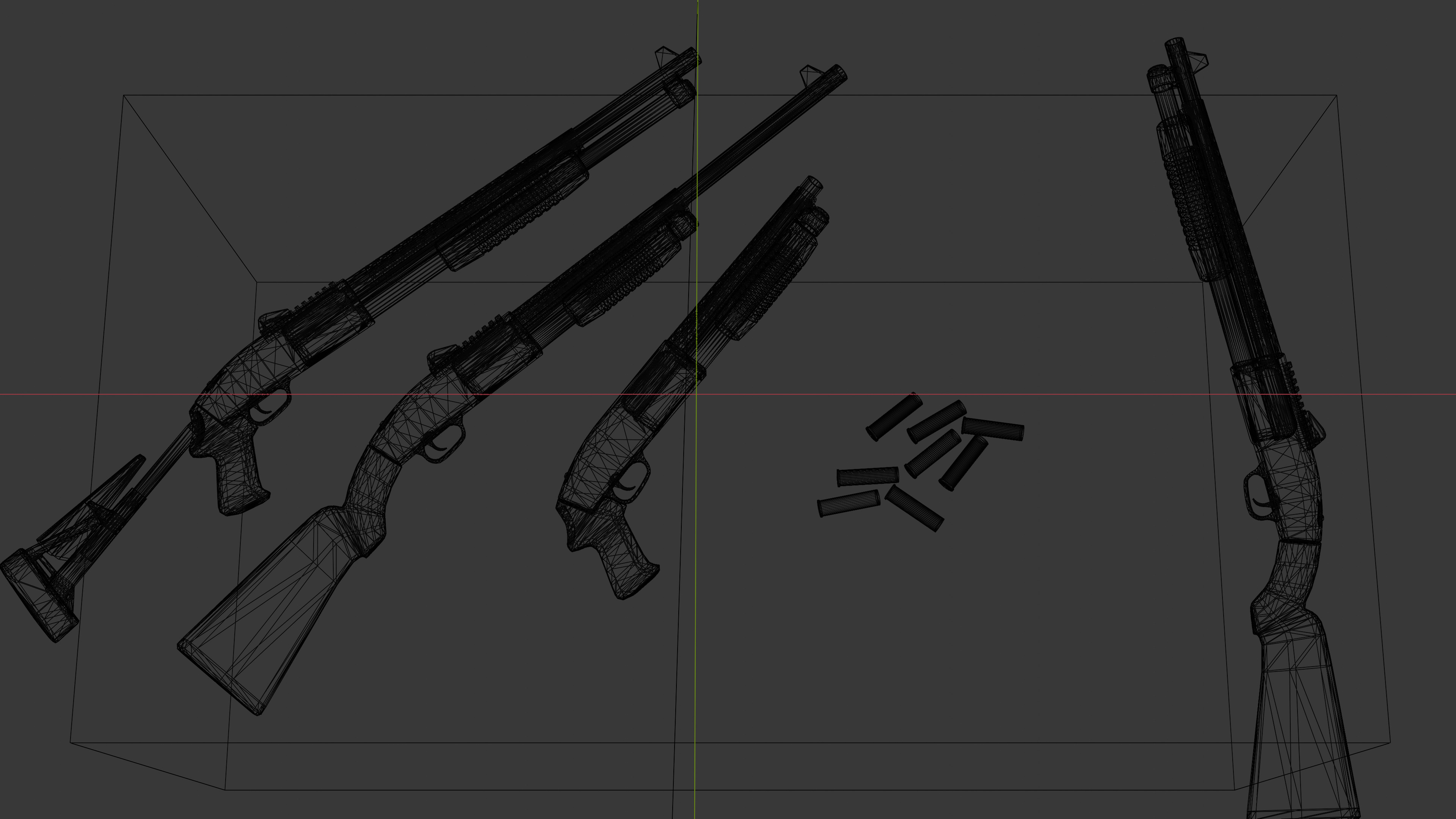 Shotgun pack Low-poly 3D model_7
