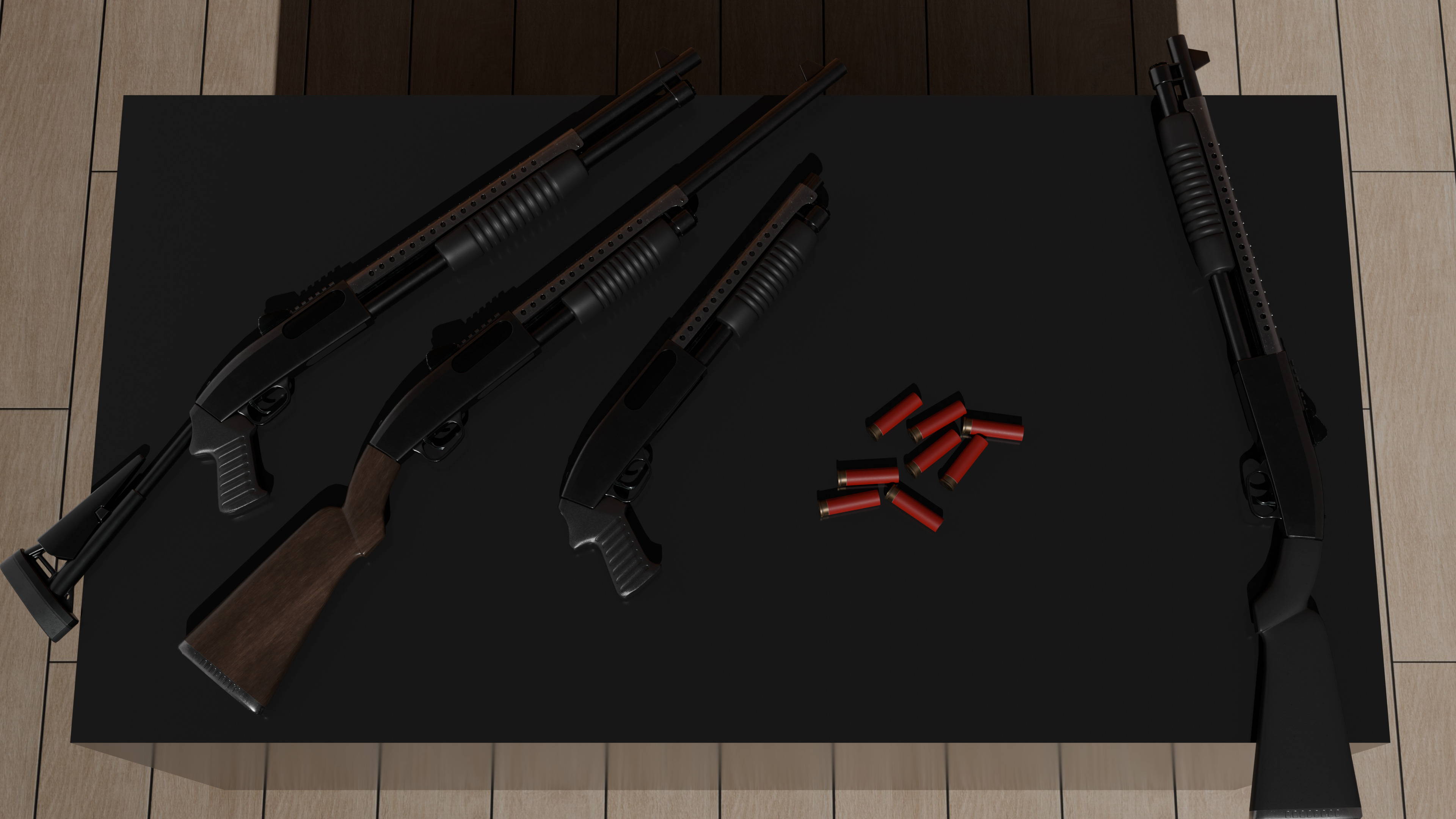Shotgun pack Low-poly 3D model_1