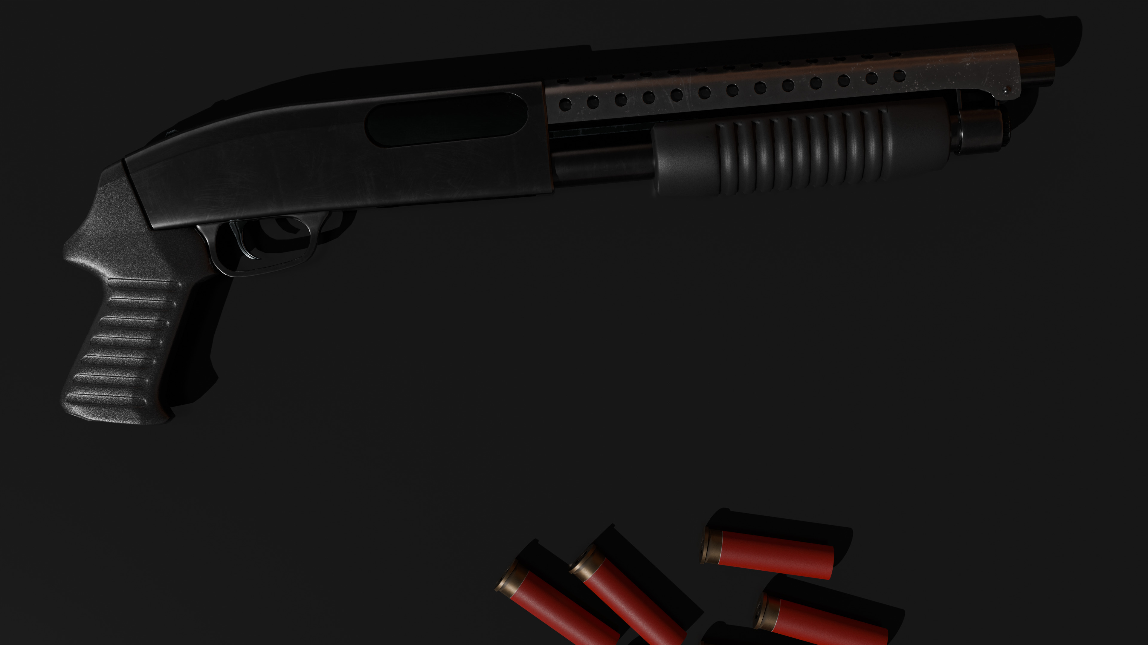 Shotgun pack Low-poly 3D model_5