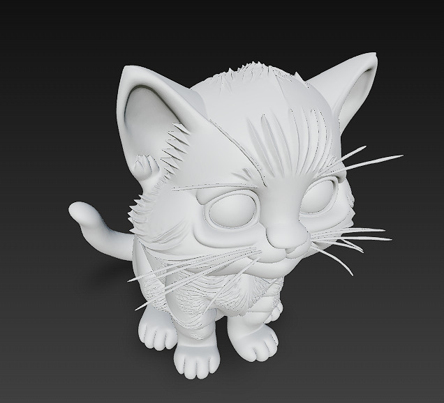 Cat Kitten Realistic 3D Model Basic - Low Poly Realistic Low-poly 3D model_9