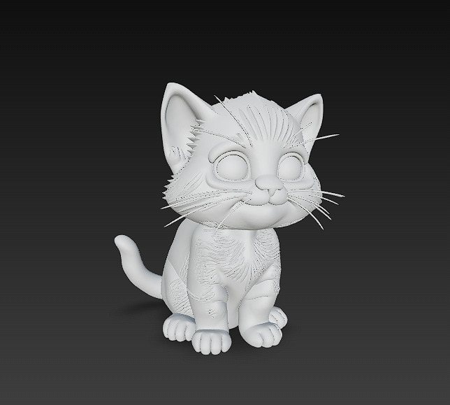 Cat Kitten Realistic 3D Model Basic - Low Poly Realistic Low-poly 3D model_8