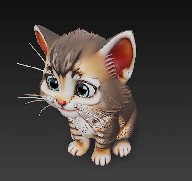 Cat Kitten Realistic 3D Model Basic - Low Poly Realistic Low-poly 3D model_1