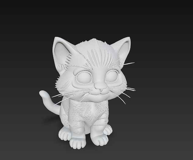 Cat Kitten Realistic 3D Model Basic - Low Poly Realistic Low-poly 3D model_10