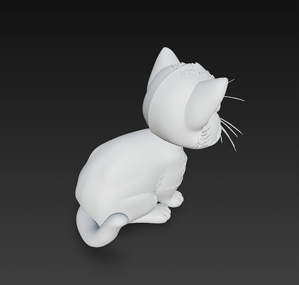 Cat Kitten Realistic 3D Model Basic - Low Poly Realistic Low-poly 3D model_11