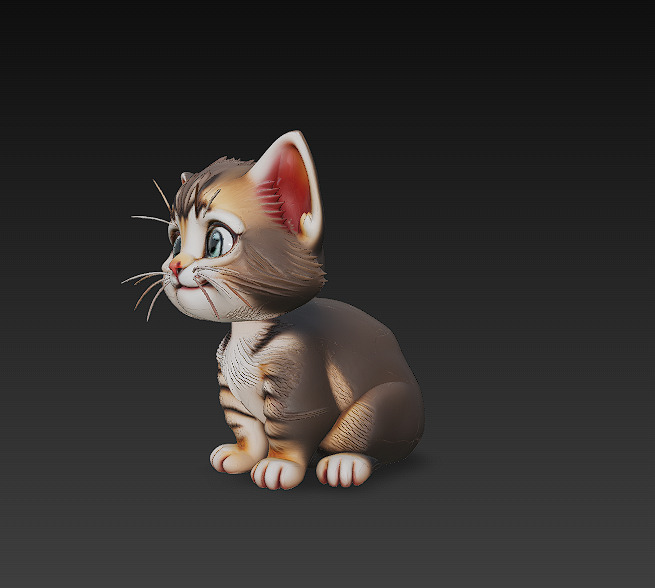Cat Kitten Realistic 3D Model Basic - Low Poly Realistic Low-poly 3D model_4