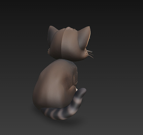 Cat Kitten Realistic 3D Model Basic - Low Poly Realistic Low-poly 3D model_6