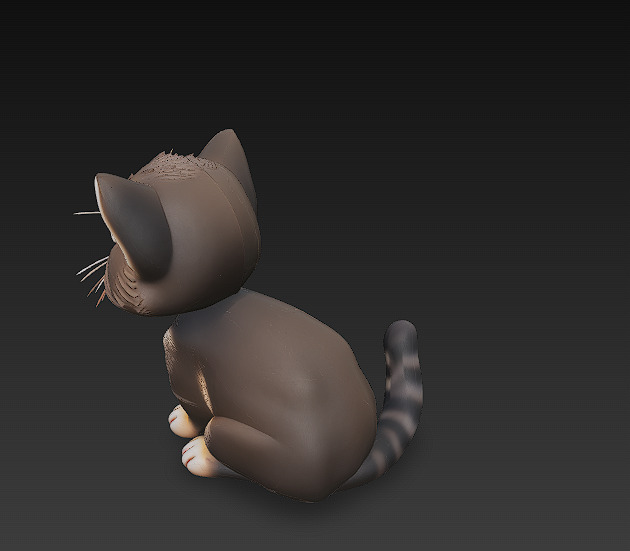 Cat Kitten Realistic 3D Model Basic - Low Poly Realistic Low-poly 3D model_5