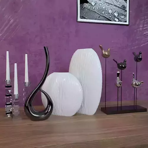 Black and White Vases Set