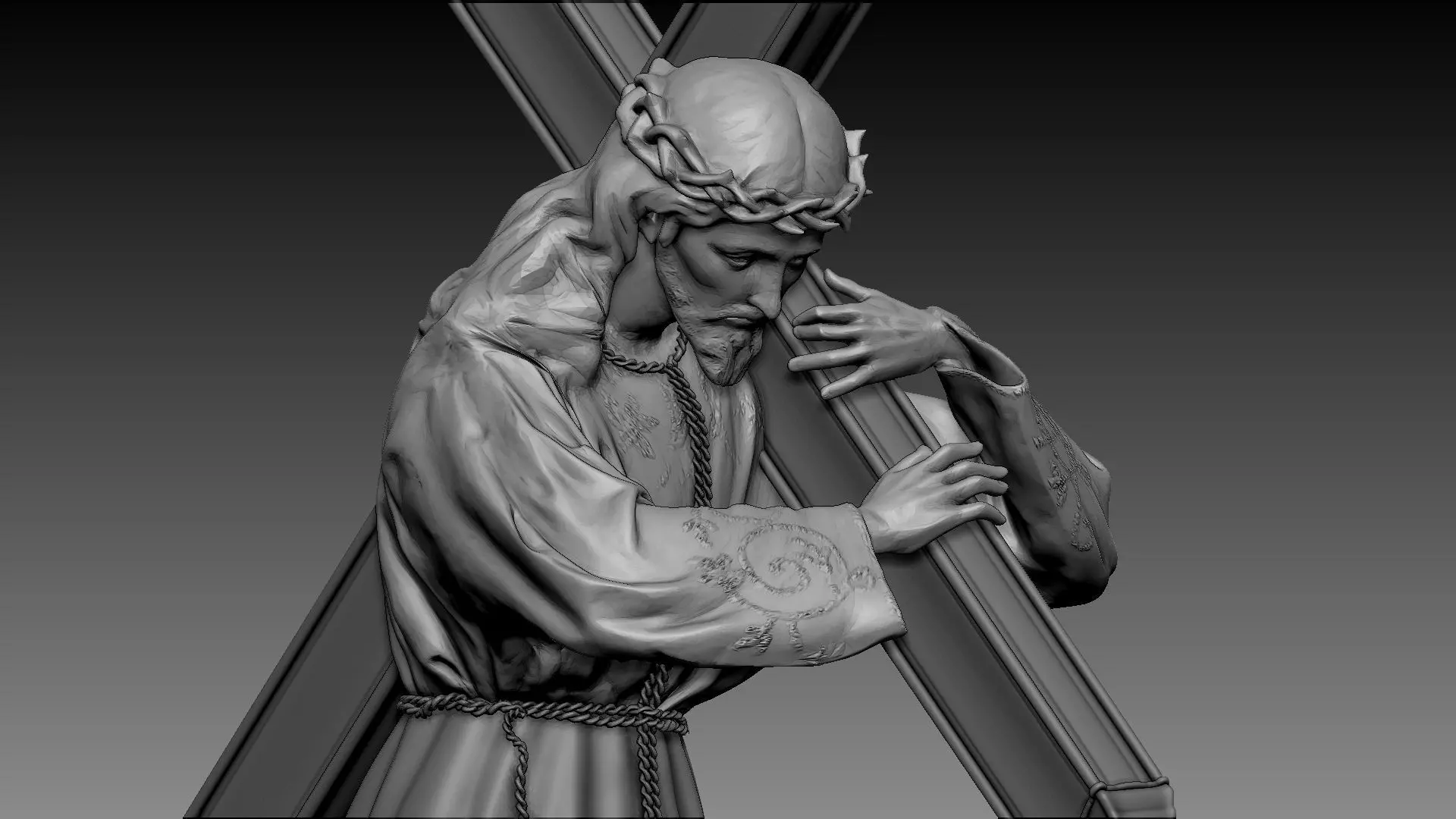 Jesus Carrying The Cross 3D print model