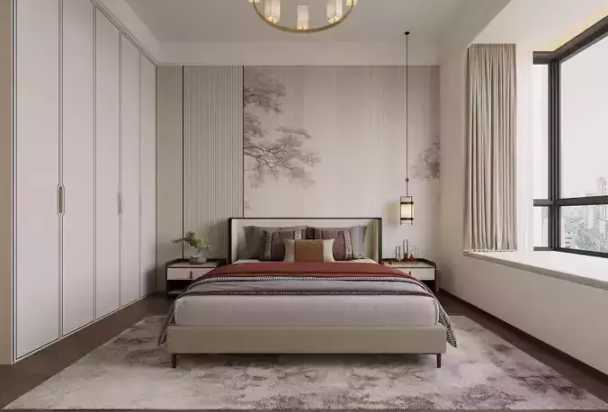  Chinese Bedroom interior  124