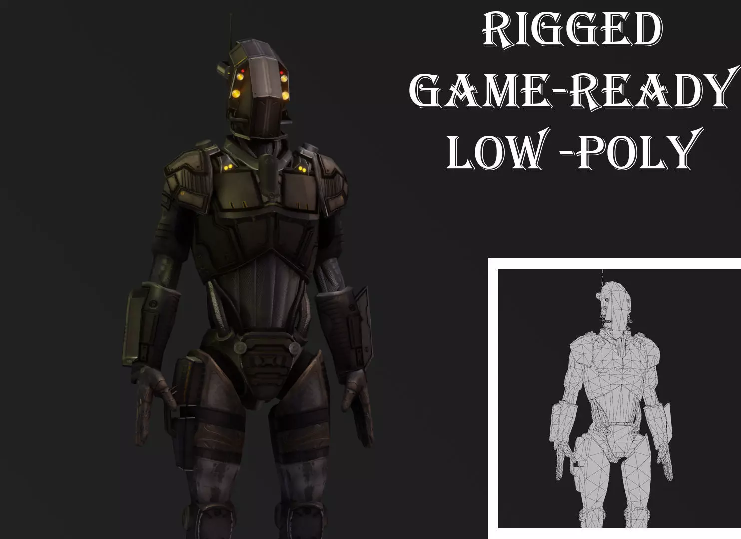 Atlas Combat Mech Sci-Fi Robot 3D Model Rigged Low-poly 3D model_0