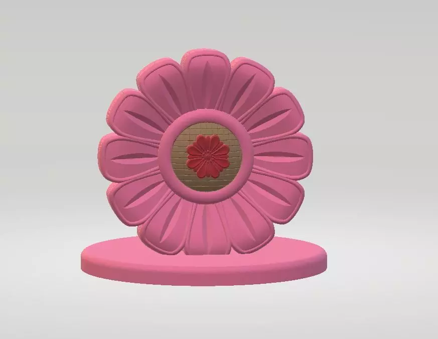 Cartoon Flower Pink 3D print model